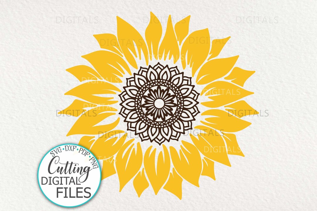 Sunflower Mandala Svg Cricut Design Svg Vinyl Cut Template - Etsy