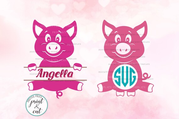 Download Pig monogram svg pig svg pig valentines svg split monogram | Etsy