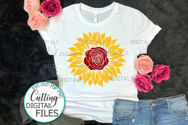 Download Sunflower rose svg flowers svg cricut project silhouette ...