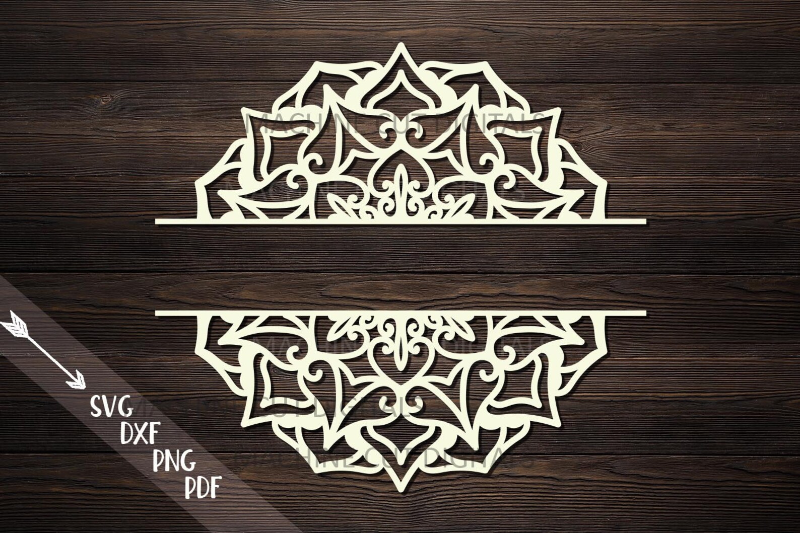 Download Split mandala for name svg file mandala split monogram svg | Etsy