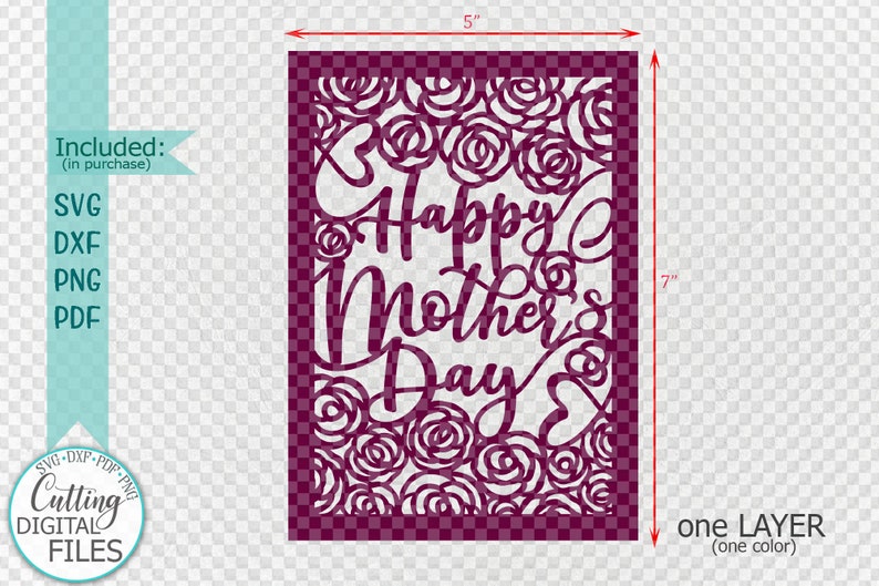 Download Happy Mothers day card svg laser cut template papercut svg ...