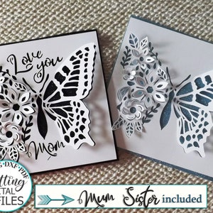 Pop Up Schmetterling Karte svg, Muttertagskarte svg, Schwester Karte svg, Geburtstagskarte svg, Cricut-Karte svg, Cutout Karte