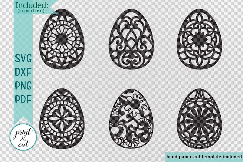 Download Easter eggs svg laser cut files bundle for glowforge dxf ...