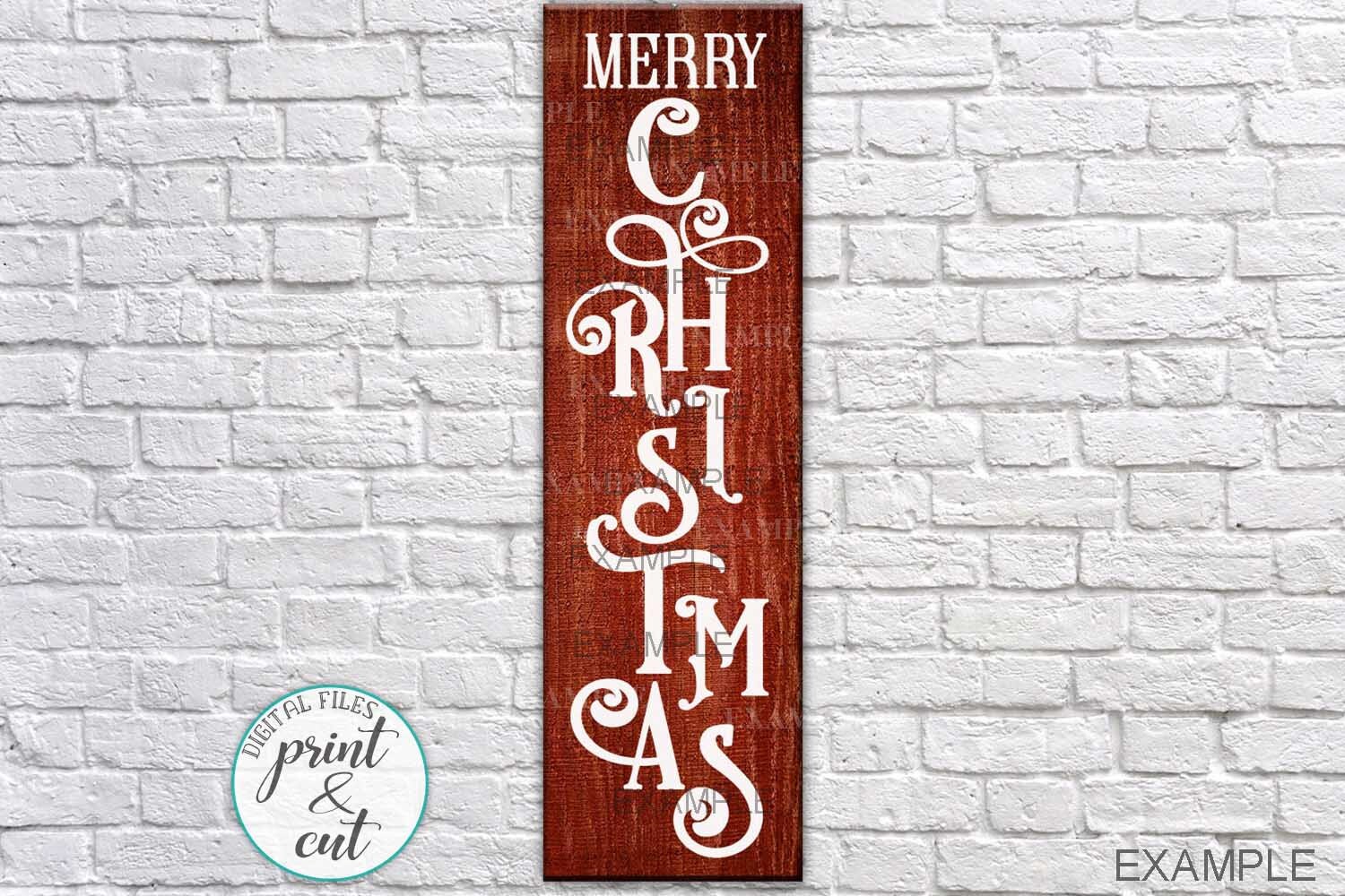 Merry Christmas svg Vertical sign svg porch sign svg | Etsy