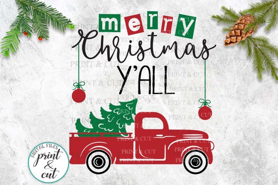 Download Vintage Christmas Truck Svg Merry Christmas Svg Merry Etsy PSD Mockup Templates