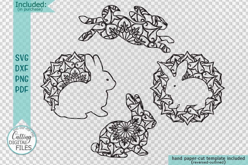 Download Bunny mandala svg easter bunny svg zentagle svg easter | Etsy
