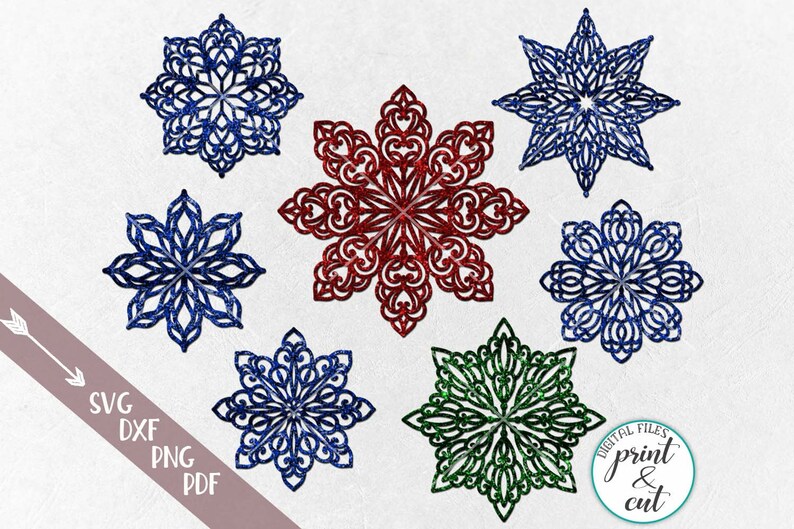 Download Snowflakes bundle svg coasters svg laser cut templates | Etsy