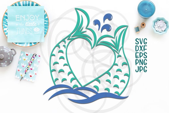 Download Mermaid tail svg mermaid tail heart monogram svg file | Etsy