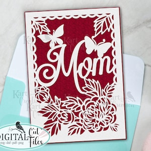 Muttertagskarte SVG, Cricut Muttertagskarte, Mama Geburtstagskarte SVG, Mama Schmetterlingskarte SVG, Mama digitale Downloadkarte, Papierschnittkarte SVG
