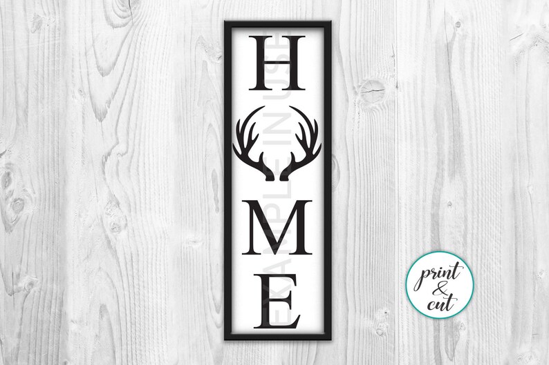 Download Home Sign Svg File Antlers Home Svg Hunting Svg Vertical Etsy
