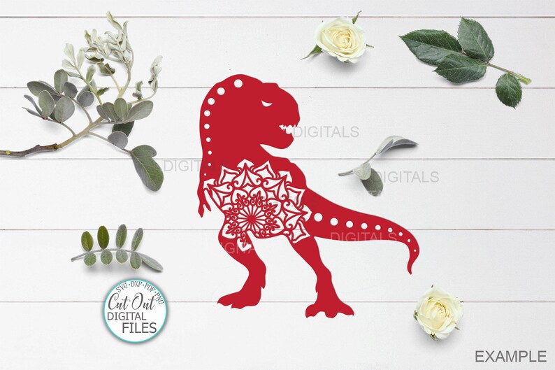 Download Mandala dinosaur svg laser files for glowforge papercut ...