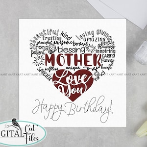 Tarjeta de cumpleaños de mamá mamá svg / Tarjeta Cricut archivo de corte svg / Proyecto Pen Cut Cricut / descarga digital