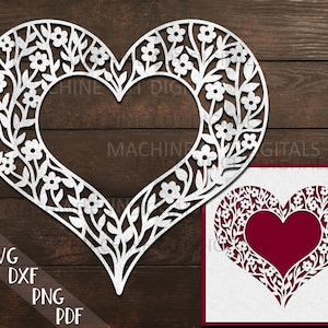Valentine heart card svg, Personalized heart card svg, Anniversary card svg, Cricut insert card, papercut card svg, digital cards svg