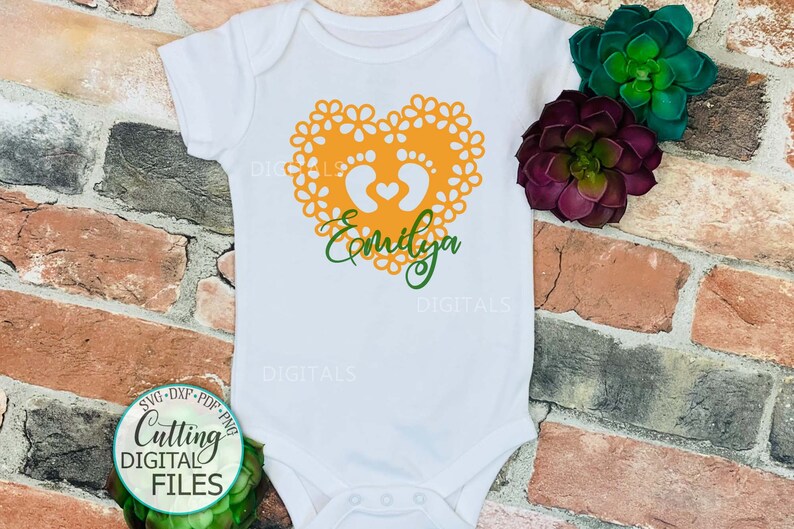 Download Baby footprint with heart baby shower tag svg laser cut ...