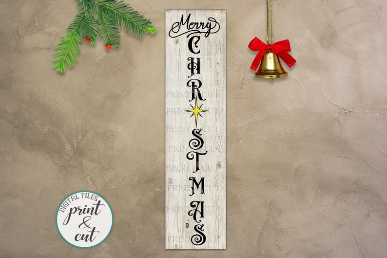Download Christmas vertical sign svg Merry Christmas sign svg | Etsy