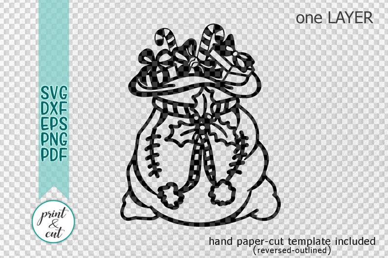 Santa sack svg Santa bag svg svg laser cut templates files Etsy