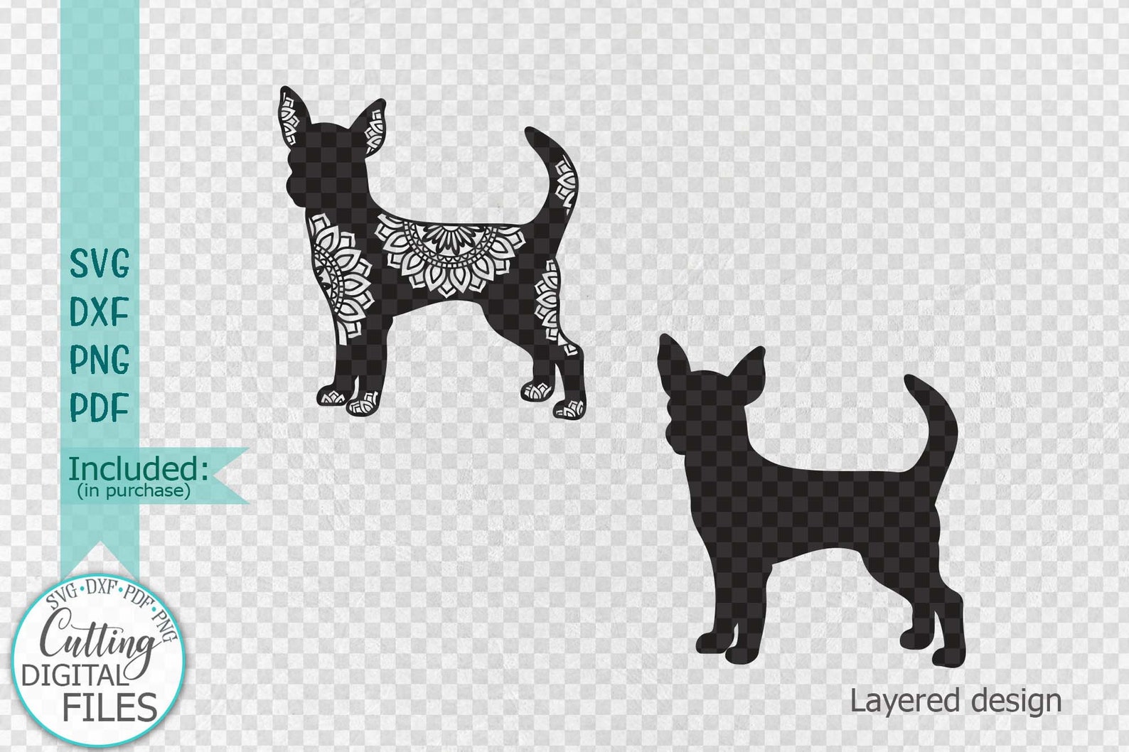 Chihuahua Mandala Layered sign svg Chihuahua dog round ...