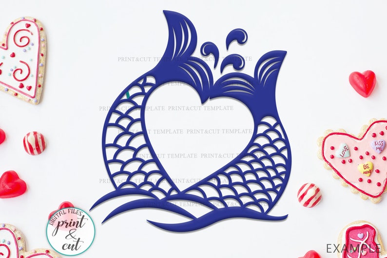 Download Mermaid tails heart svg mermaid tail svg fish tail svg | Etsy