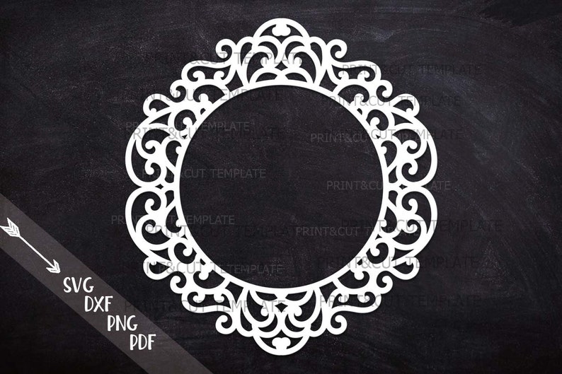 Download Swirly monogram svg file circle frame svg cricut template ...