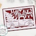 Christmas card with truck svg, Christmas card Cricut Joy Maker Explore Air card svg, Cricut card svg, papercut template, laser cut cards svg 