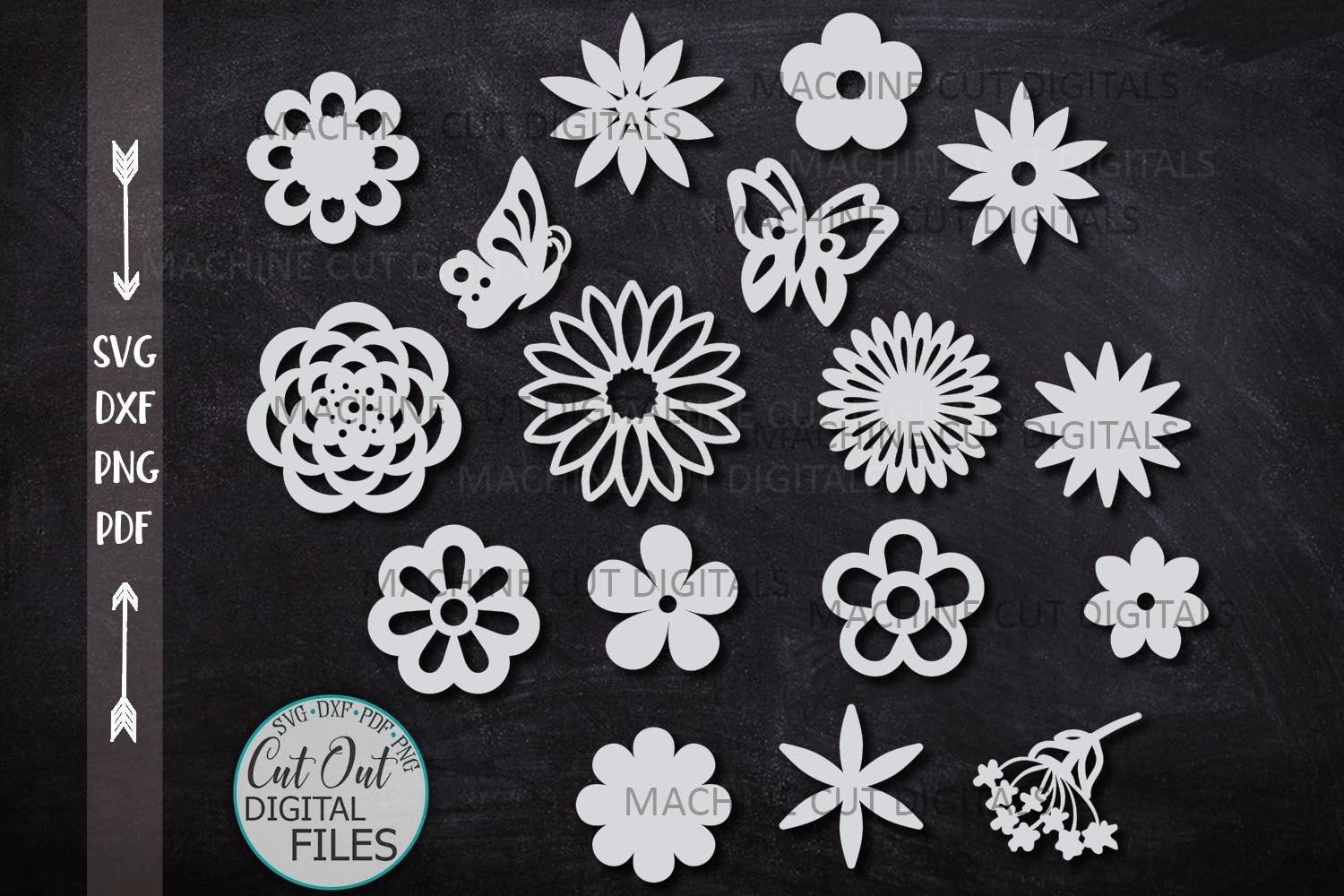 Simple Flowers Bundle Svg Paper Cut Svg Laser Cut Template - Etsy Ireland