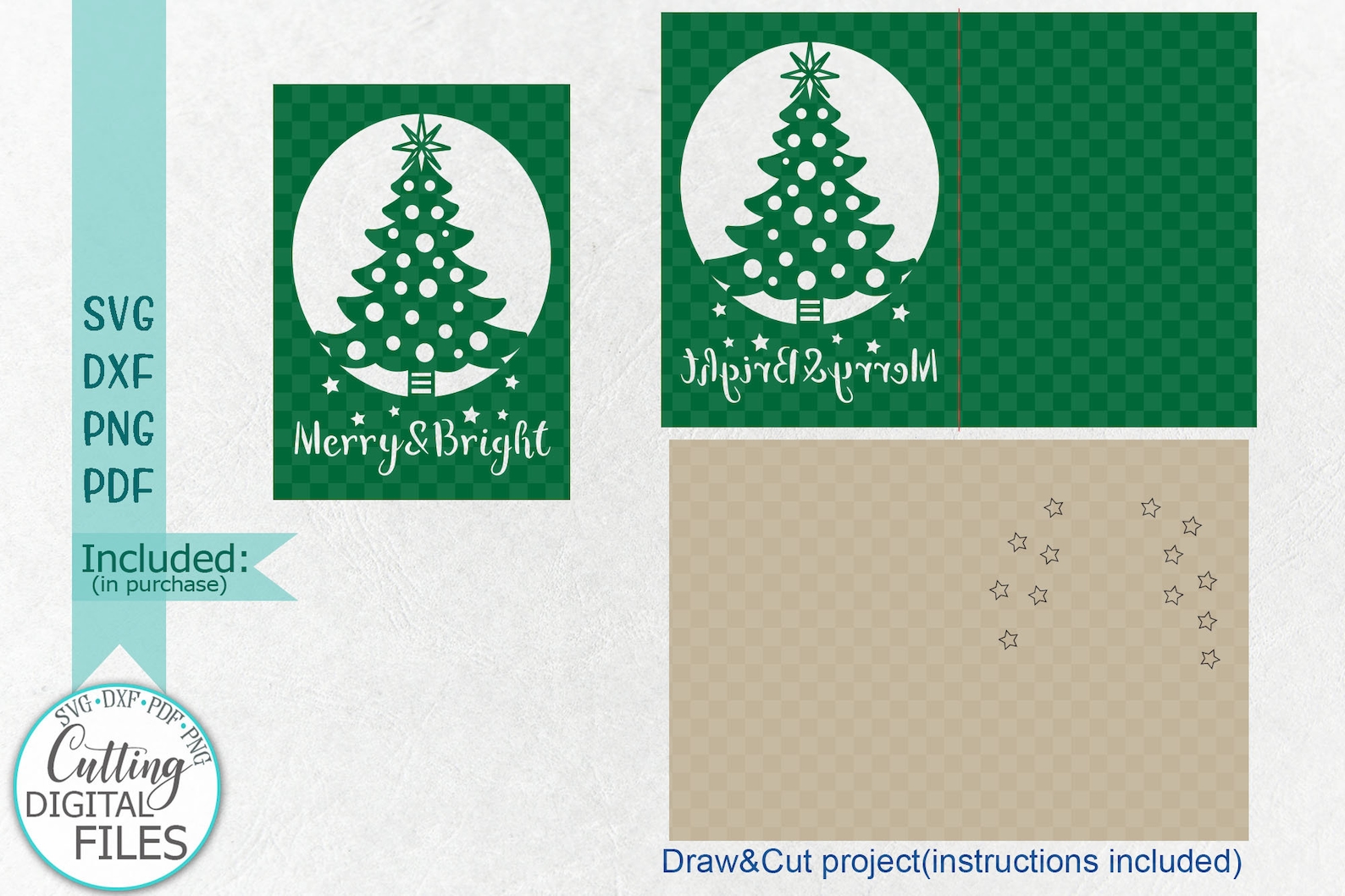 Cricut Christmas Card Svg File Papercut Svg Laser Cut Etsy