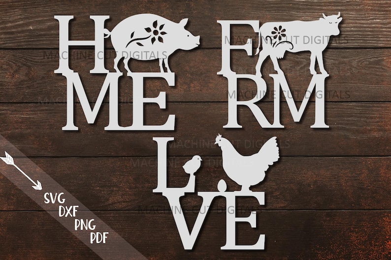 Download Love Svg Farm Svg Laser Cut Template For Glowforge Farmhouse Sign Cutting Template Home Svg With Chicken Cow Pig Drawing Illustration Art Collectibles Vadel Com