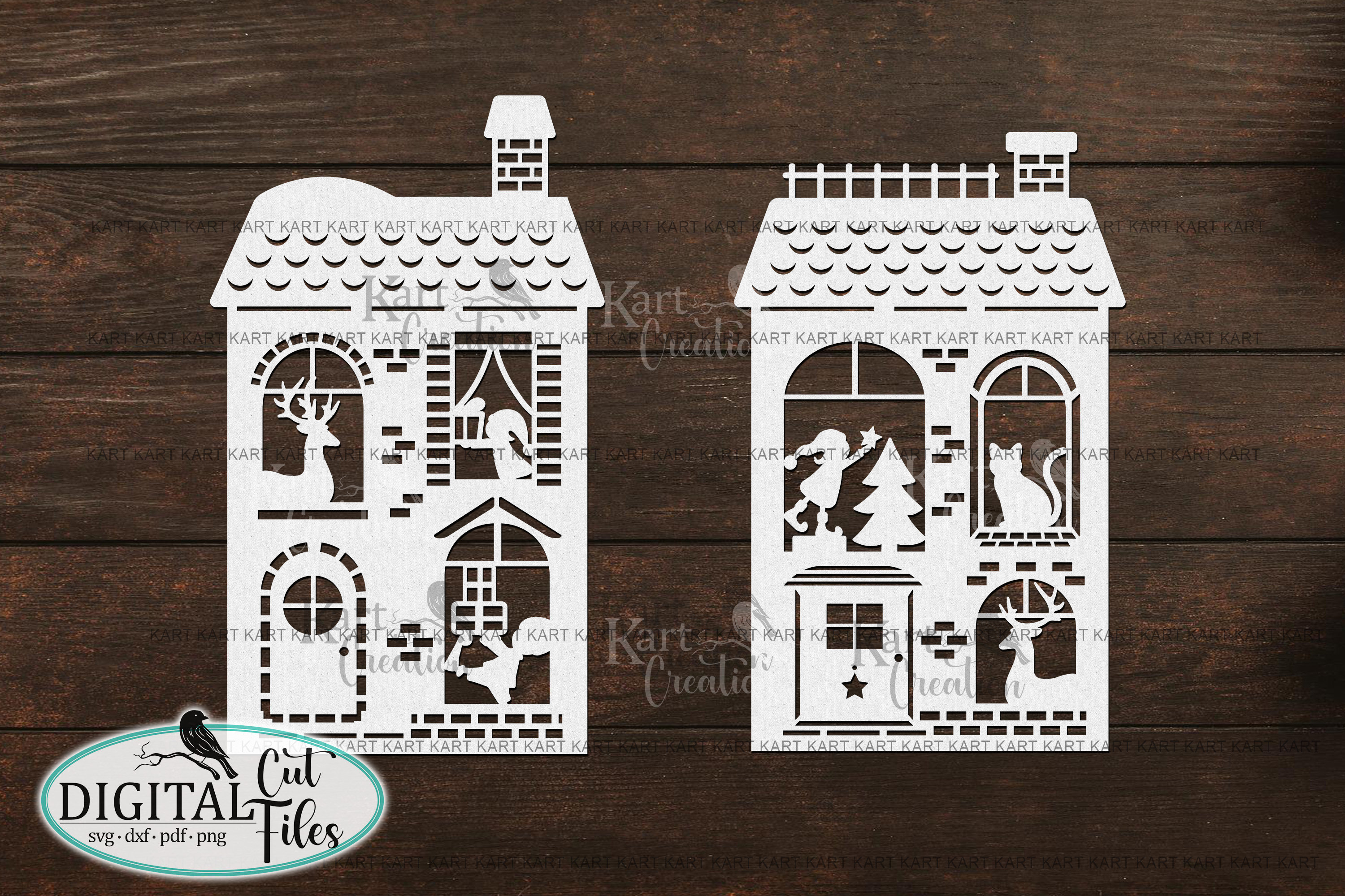 Christmas Village Houses Svg Laser Cut Christmas Village Etsy Canada