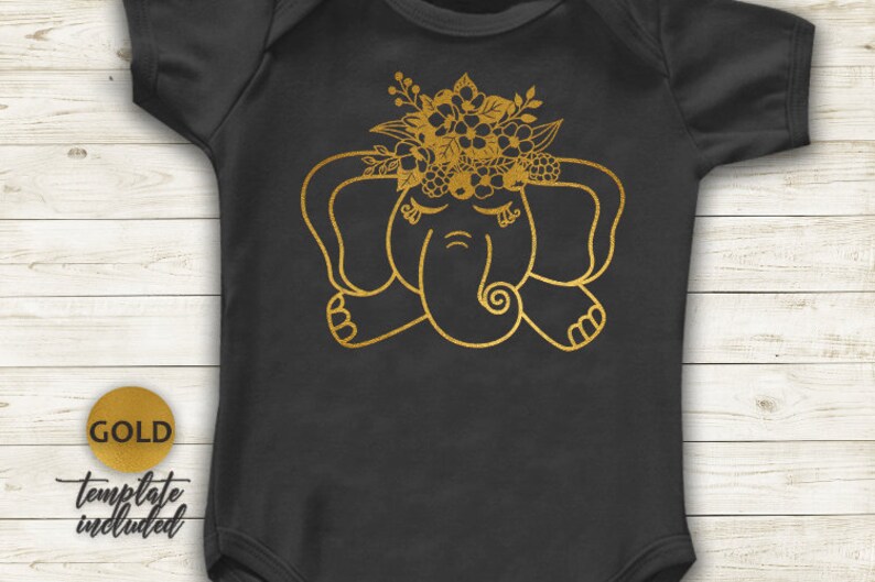 Download Cute elephant face with flower crown svg with lashes floral | Etsy