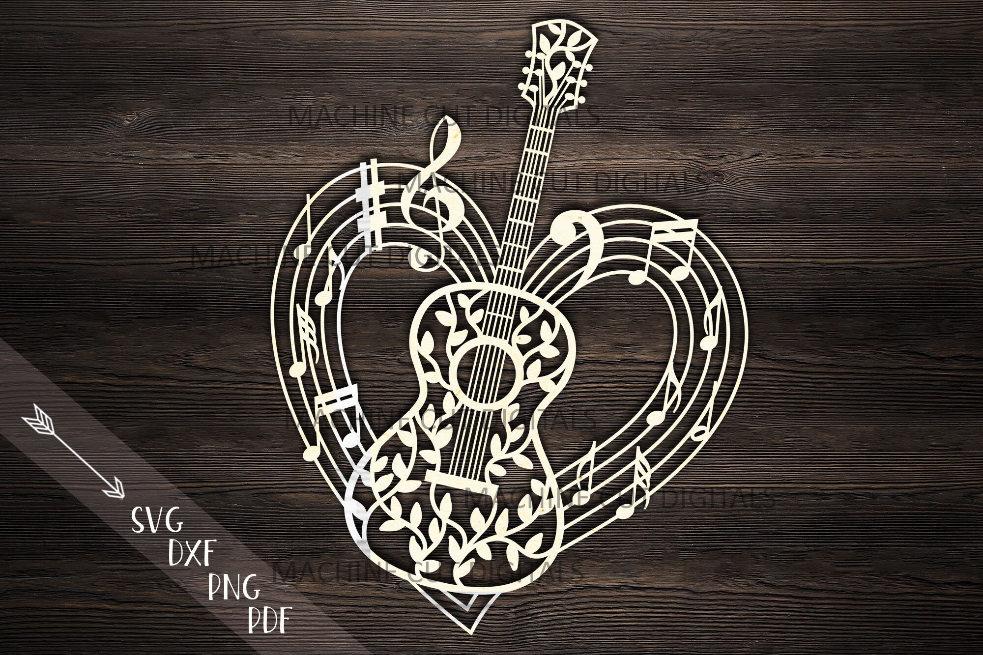 Gitarre Herz Svg floralGitarre Svg musikalische Herz Svg Etsy