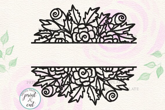 Download Free Floral Wedding Sign Svg Split Frame For Name Svg Cut File Etsy SVG Cut Files