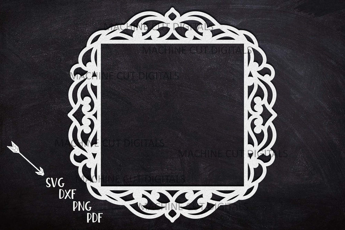 Swirly Frame Svg Square Frame Svg Laser Cut Template Paper - Etsy