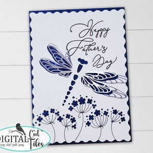 Vatertagskarte svg, Libelle pop up Karte svg, Libelle Einlegekarten svg, Papierschnittkarten svg, Papierschnittkarten svg, digital
