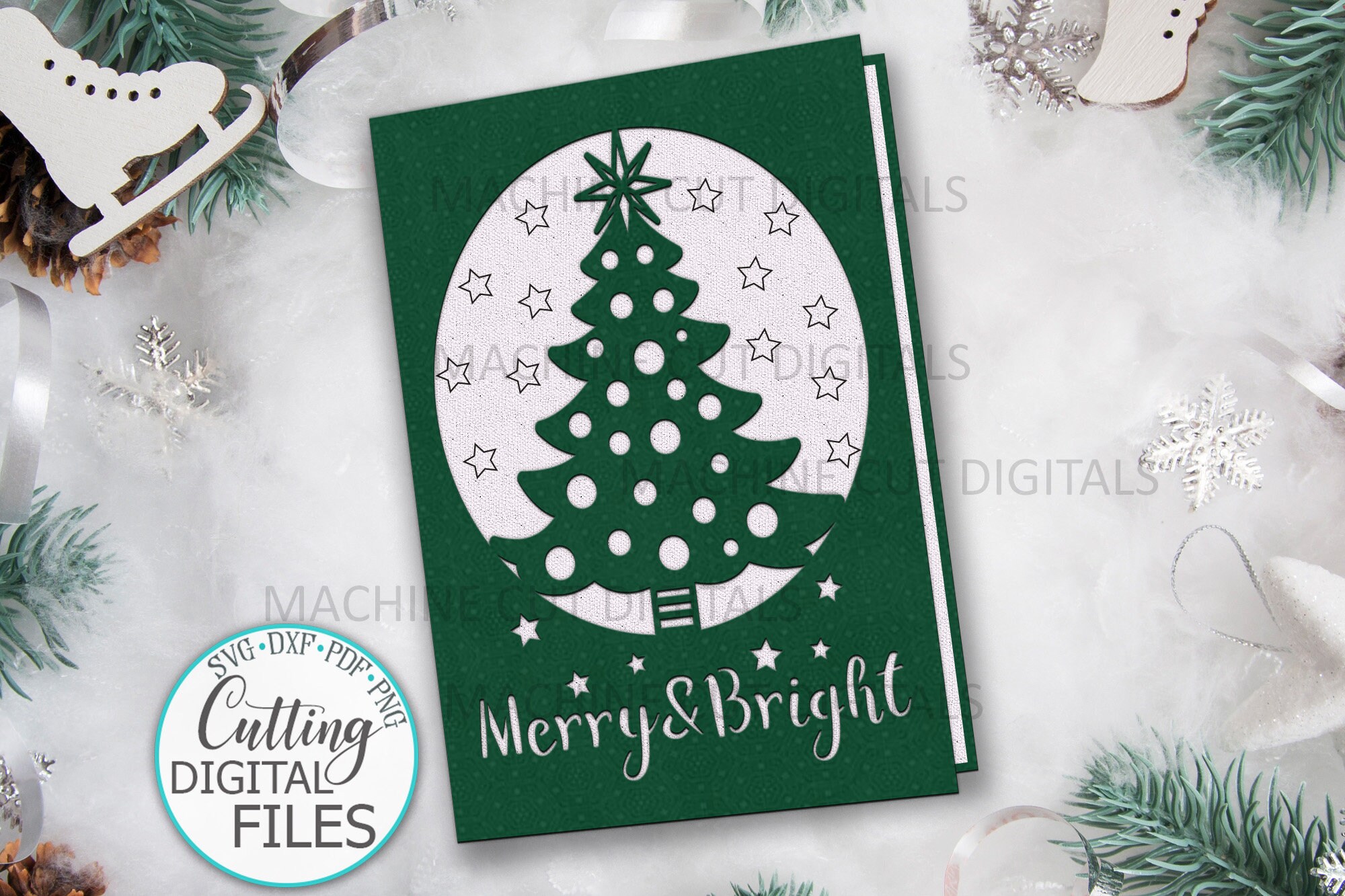 Cricut Christmas Card Svg File Papercut Svg Laser Cut Etsy