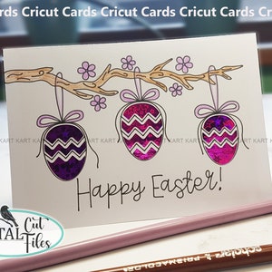 Paaskaart SVG, Cricut Joy, Cricut Maker, Cricut Explore Air, papercut SVG, tekenen en knippen SVG, Cricut pen SVG, vrolijk Pasen