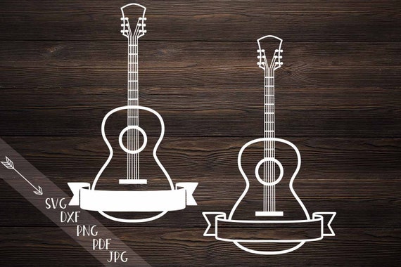 Guitar Split Monogram Frame For Name Sign Laser Cut File For Etsy