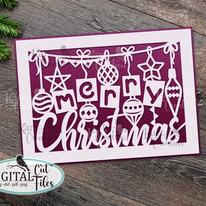 Cartão de Natal svg, Cartão de Feliz Natal svg, Cartão de Natal Cricut svg, corte de papel feito à mão, cartão cortado a laser svg