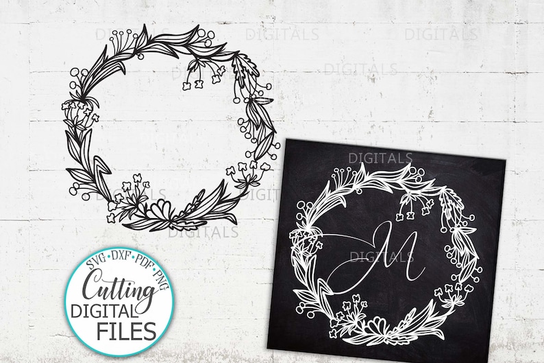 Download Wild flower Wreath bundle sign SVG file Floral Wreath svg ...