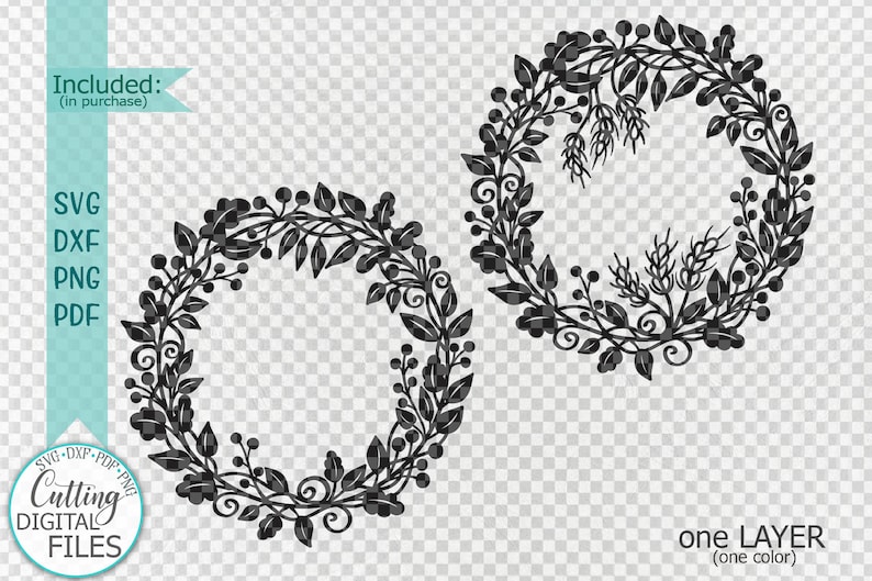 Download Laurel leaves wheat wreath svg laser cut for template fall ...