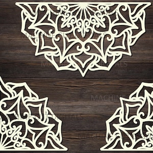 mandala angolo svg, file di taglio, metà mandala svg, bordo mandala svg, carta ritagliata, modello di carta ritagliata, file di ritaglio, fustellato, progetto cricut