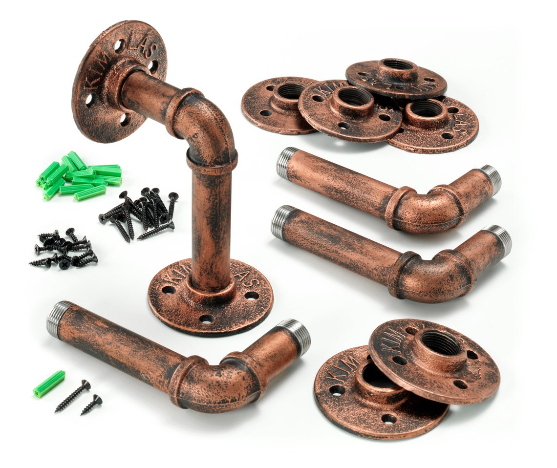 Industrial Iron Pipe Shelving Brackets elbow Etsy