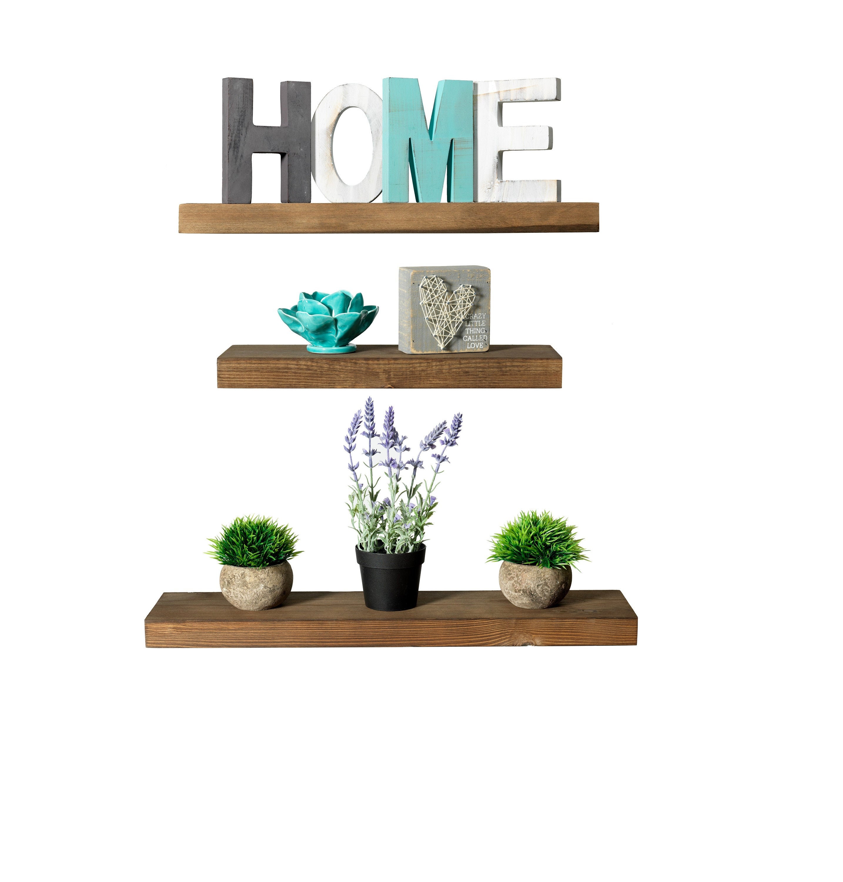 Rustic Farmhouse 3tier Floating Shelf white Oak Etsy