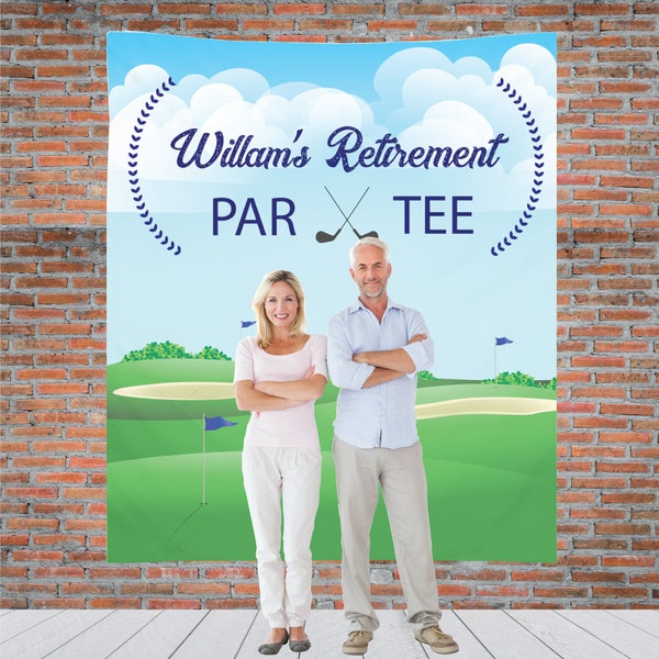 Golf Backdrop, Custom Birthday Party Backdrop, Retirement Party Decoration, Personalized Party Banner, Customized Photo Booth, Golf Decor