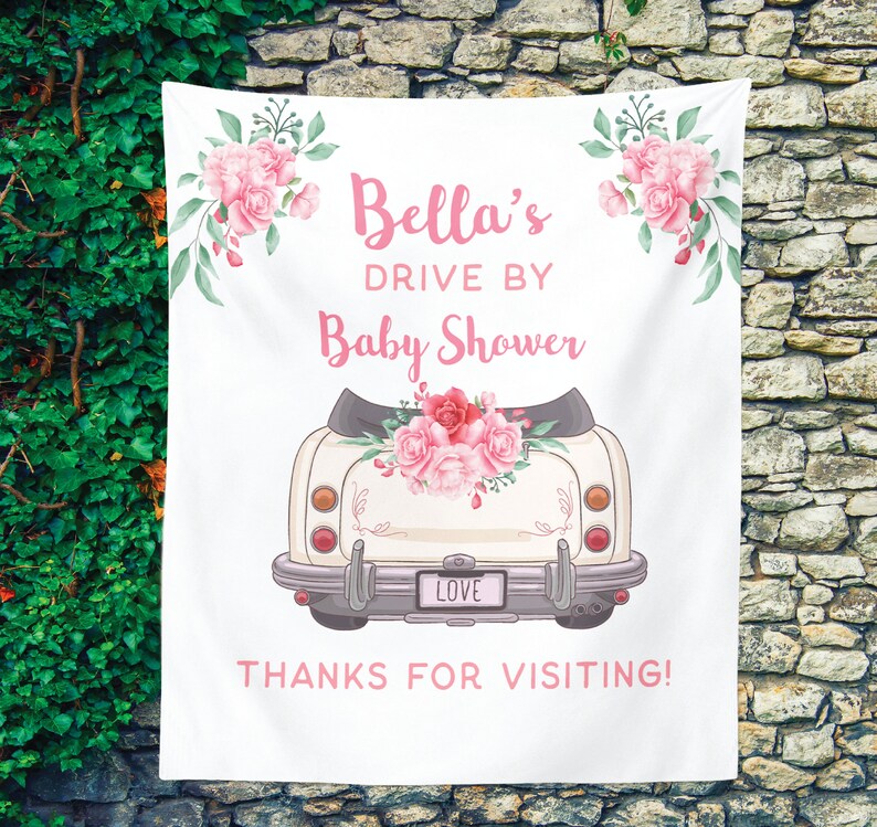 Drive by Baby Shower Sign Baby Shower Drive Through Backdrop Etsy