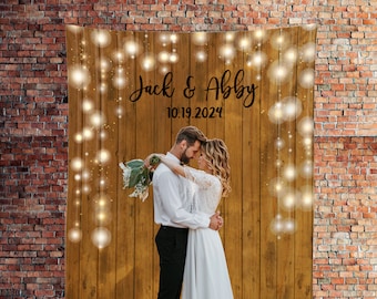 Rustic Wedding Backdrop, Custom Wedding Backdrop, Photo Booth, Personalized Bridal Shower Banner, Customized Reception Sign, Boho Decoration