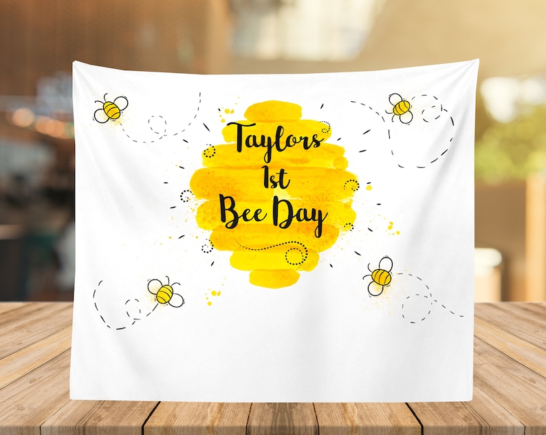 First Bee Day Personalized Backdrop Photo Booth Backdrops Etsy