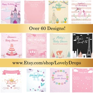 Custom Backdrop Banner Photo Booth Backdrops Birthday Party and Baby Shower Personalized Princess Castle Sign Customized Decoration image 3