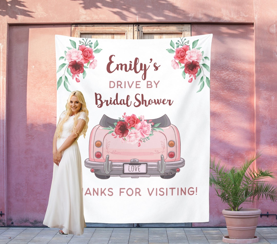 Drive by Bridal Shower Sign Bridal Shower Drive Through Etsy