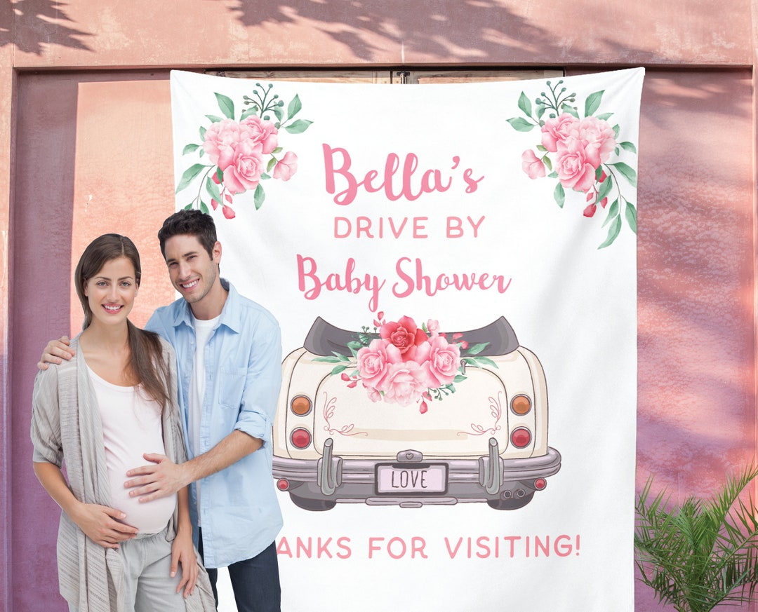 Drive by Baby Shower Sign Baby Shower Drive Through Backdrop Etsy