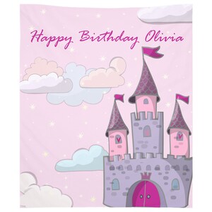Custom Backdrop Banner Photo Booth Backdrops Birthday Party and Baby Shower Personalized Princess Castle Sign Customized Decoration image 2